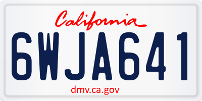 CA license plate 6WJA641