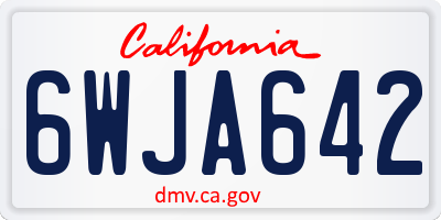 CA license plate 6WJA642