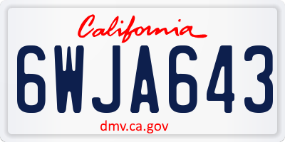 CA license plate 6WJA643