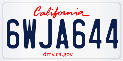 CA license plate 6WJA644