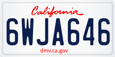 CA license plate 6WJA646