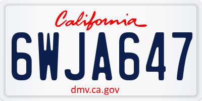 CA license plate 6WJA647