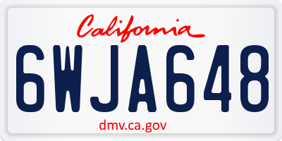 CA license plate 6WJA648