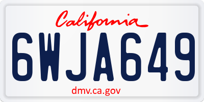 CA license plate 6WJA649