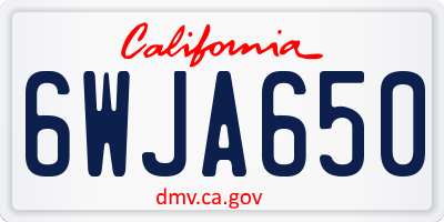 CA license plate 6WJA650