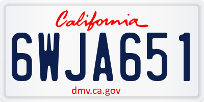 CA license plate 6WJA651