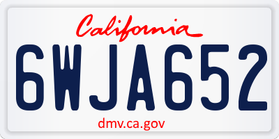 CA license plate 6WJA652