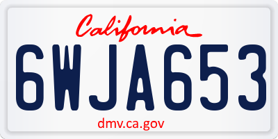 CA license plate 6WJA653