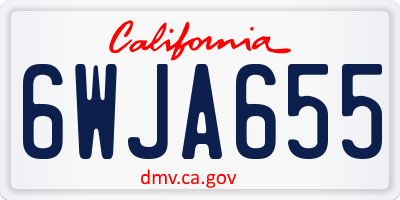 CA license plate 6WJA655