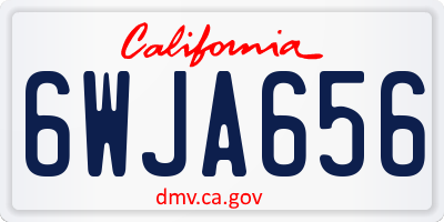 CA license plate 6WJA656