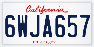 CA license plate 6WJA657