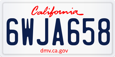 CA license plate 6WJA658