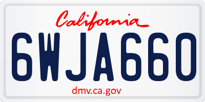 CA license plate 6WJA660