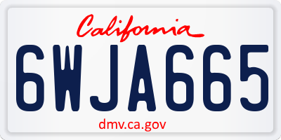 CA license plate 6WJA665
