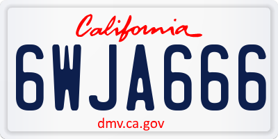 CA license plate 6WJA666