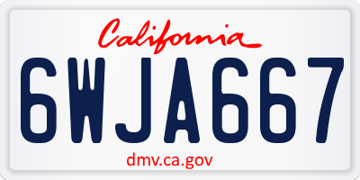 CA license plate 6WJA667