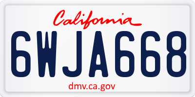 CA license plate 6WJA668