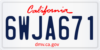 CA license plate 6WJA671