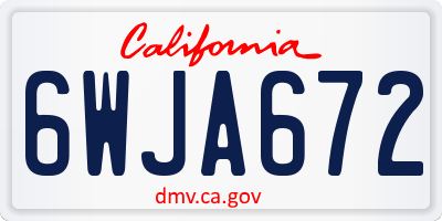 CA license plate 6WJA672