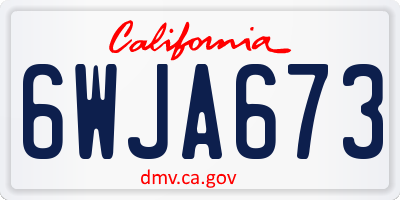 CA license plate 6WJA673