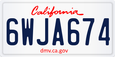 CA license plate 6WJA674