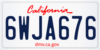CA license plate 6WJA676