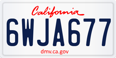 CA license plate 6WJA677