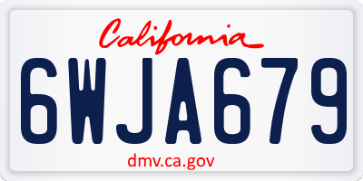 CA license plate 6WJA679