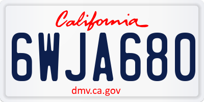 CA license plate 6WJA680