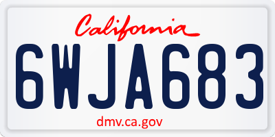 CA license plate 6WJA683