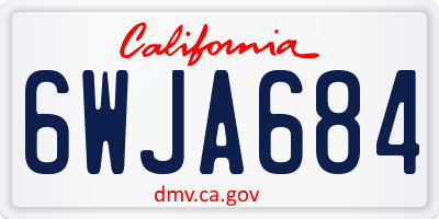 CA license plate 6WJA684
