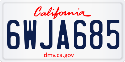 CA license plate 6WJA685