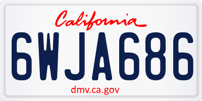 CA license plate 6WJA686