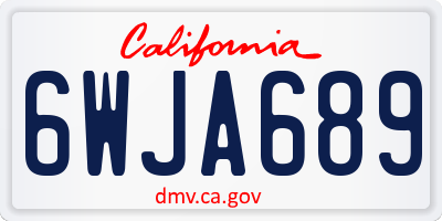 CA license plate 6WJA689