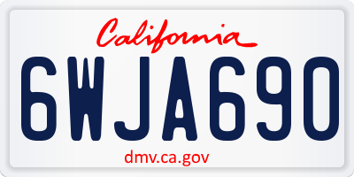 CA license plate 6WJA690