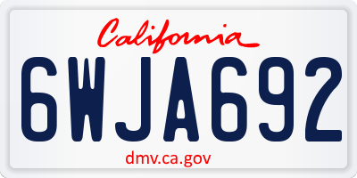 CA license plate 6WJA692