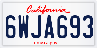 CA license plate 6WJA693