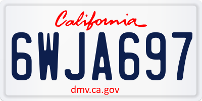 CA license plate 6WJA697
