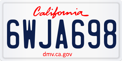 CA license plate 6WJA698