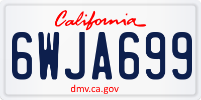 CA license plate 6WJA699