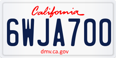 CA license plate 6WJA700