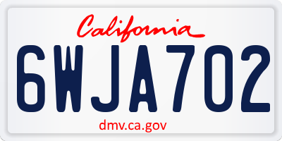 CA license plate 6WJA702