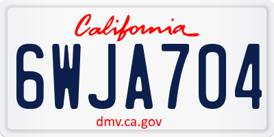 CA license plate 6WJA704