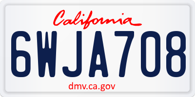 CA license plate 6WJA708