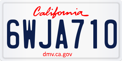 CA license plate 6WJA710