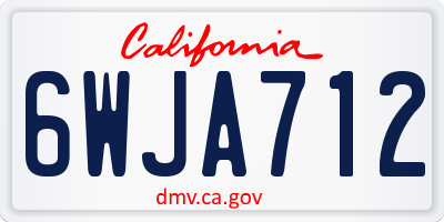 CA license plate 6WJA712