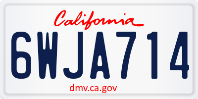 CA license plate 6WJA714