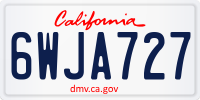 CA license plate 6WJA727