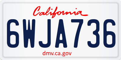 CA license plate 6WJA736
