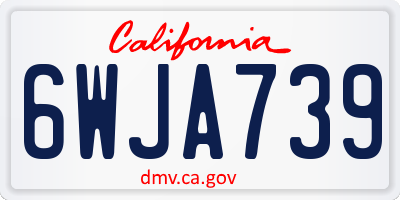 CA license plate 6WJA739
